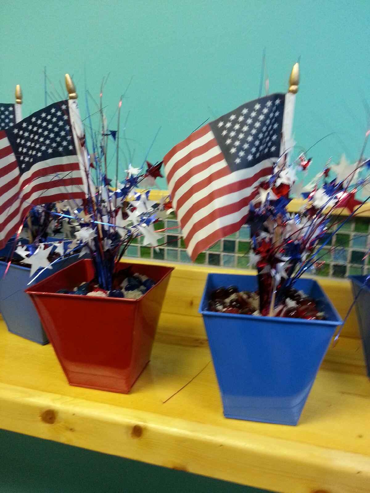 July4th Flag Foil Star Centerpieces - Cathy's Creations: Balloon ...